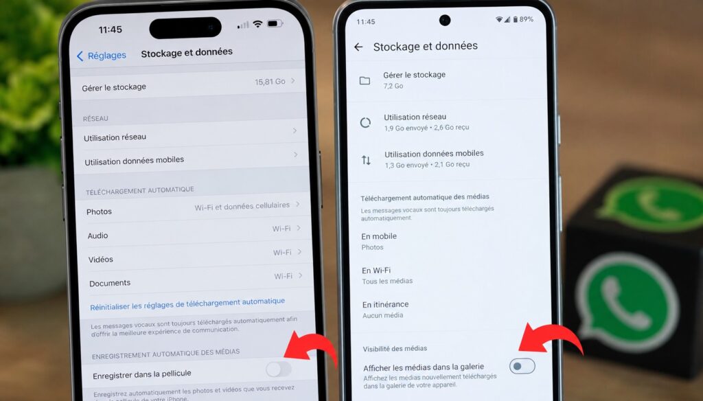 sauvegarde automatique des photos WhatsApp