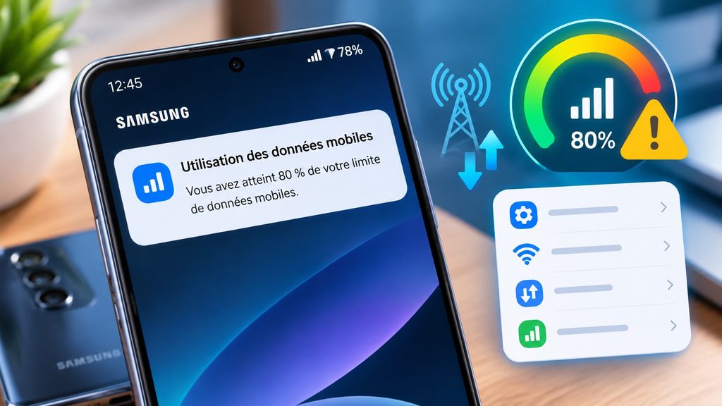 Avertissement utilisation des données mobiles Samsung