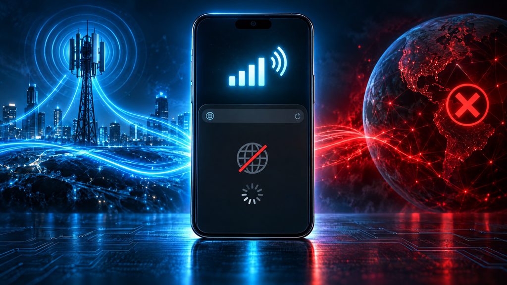 Données mobiles activées mais pas internet